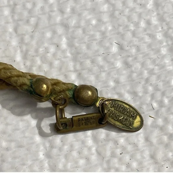 Miriam Haskell Vintage Snail Shell and Cord Necklace 16”